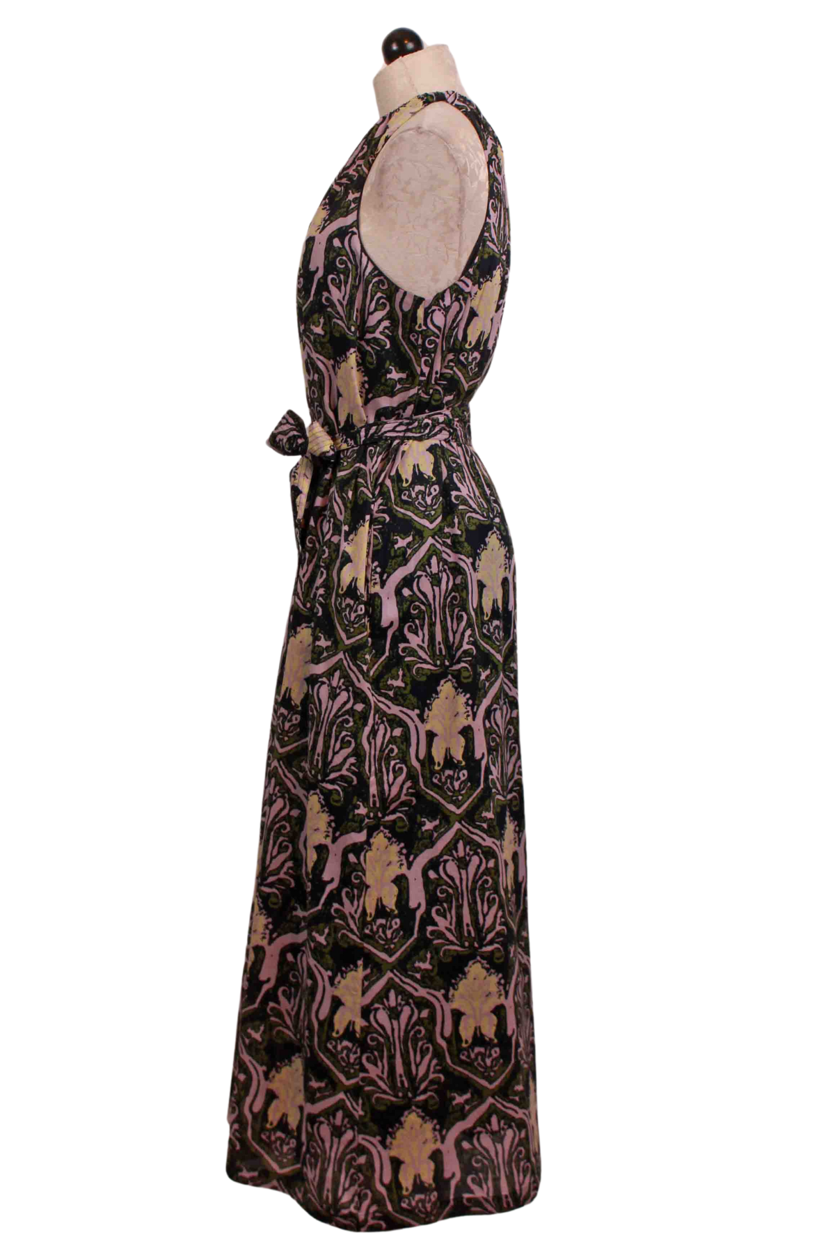 side view of Casablanca Print Becca Ankle Dress by Cleobella
