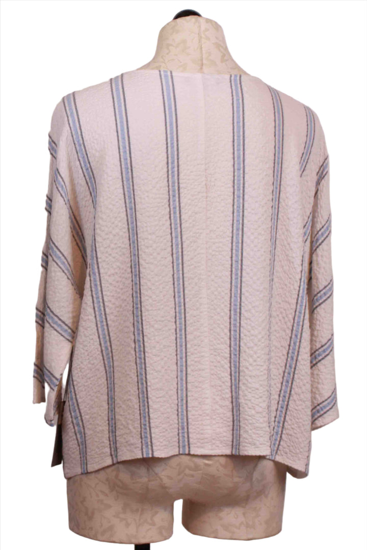 back view of Cornflower Blue colored Crinkle Crepe Stripe Dolman Pullover by Habitat