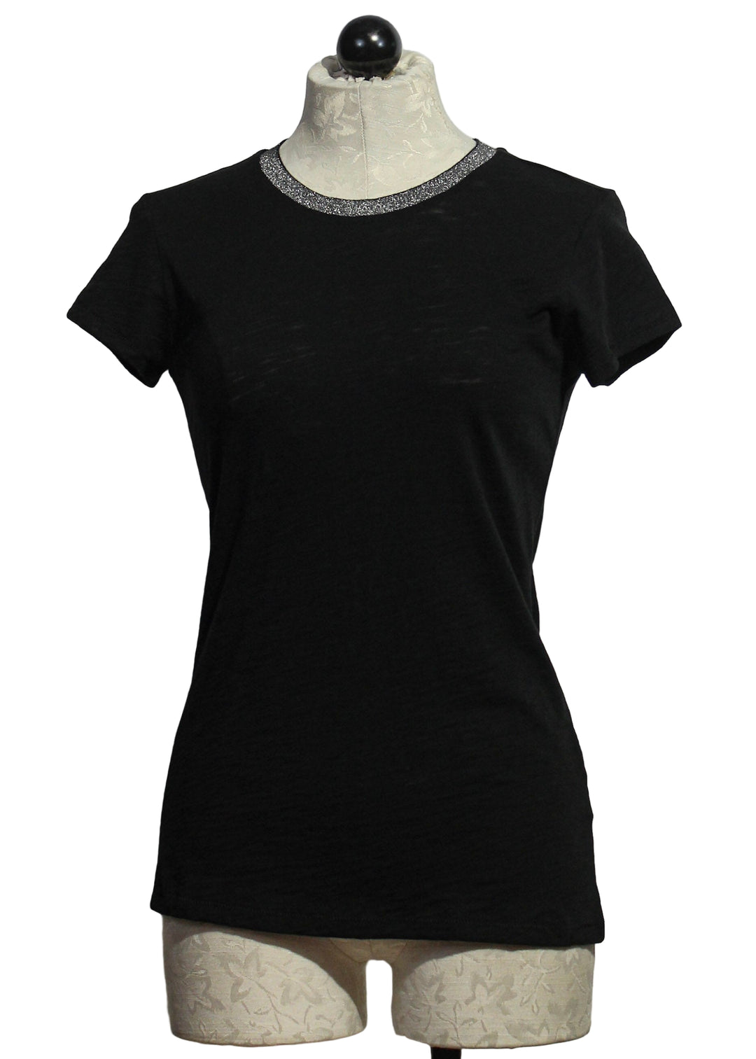 black Pave Ringer Short Sleeve Tee by Goldie