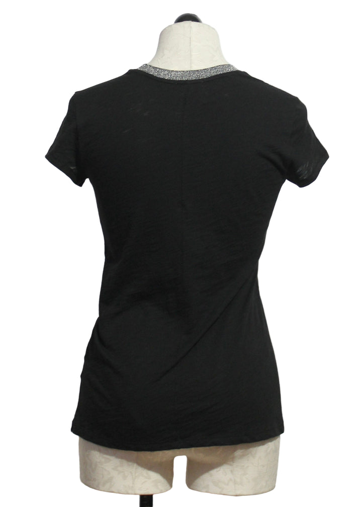 back view of black Pave Ringer Short Sleeve Tee by Goldie