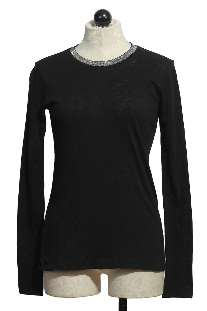 Black Pave Ringer Long Sleeve Tee by Goldie