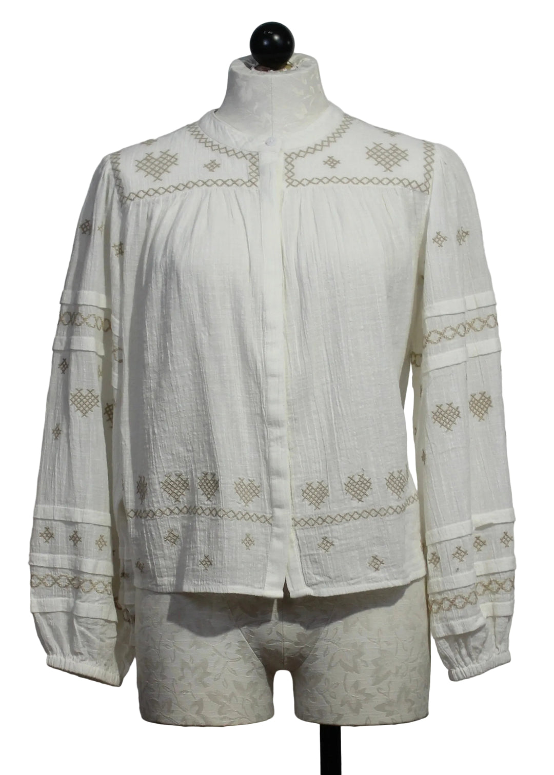 Off White Conny Coeur Embroidered Top by Berenice 