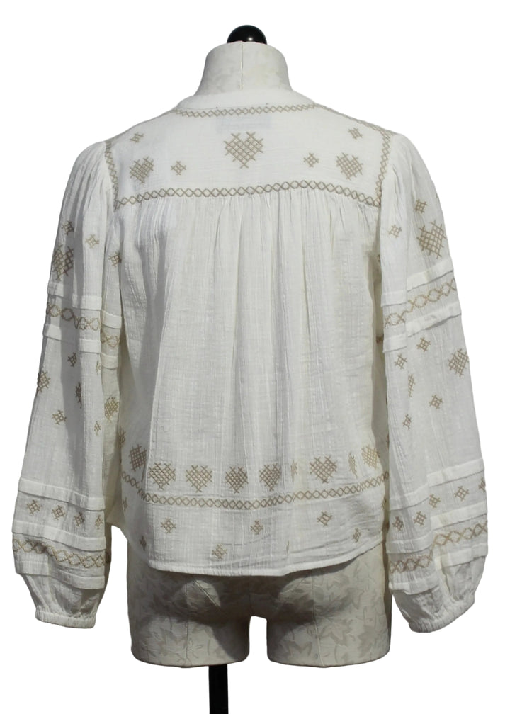 back view of Off White Conny Coeur Embroidered Top by Berenice 