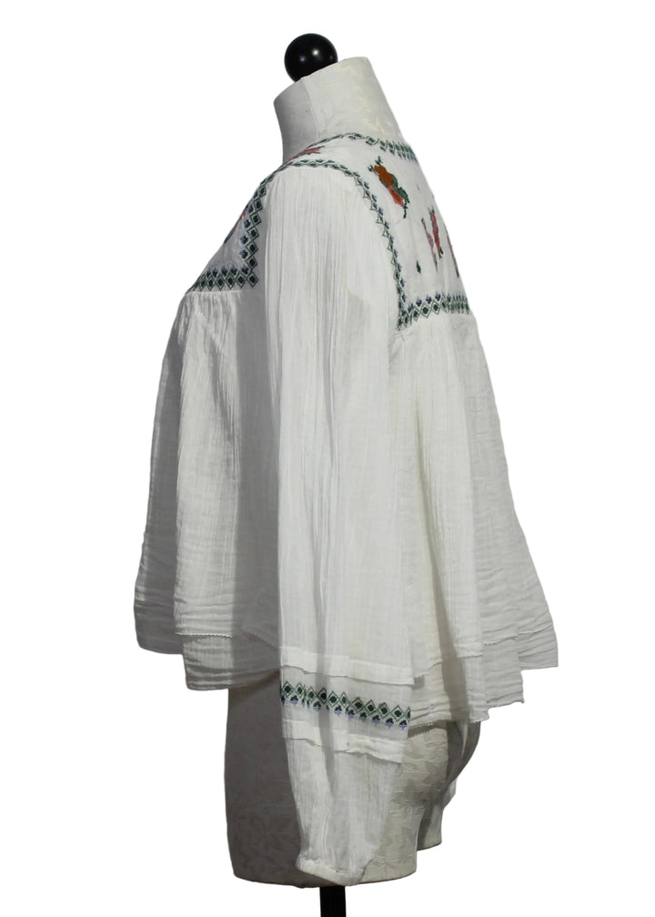 side view of White Carmena Blouse by Berenice