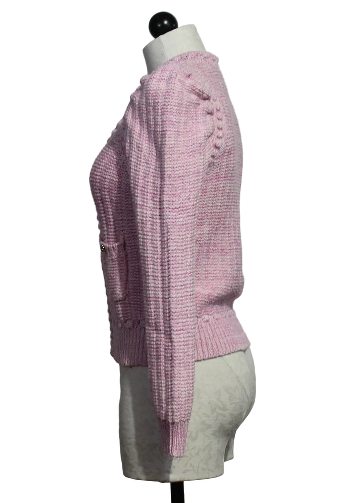 side view of Light Pink Marella Cardigan by Berenice 