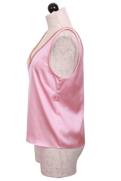 side view of Dallas Chain Tank in Pastel Pink by Generation Love
