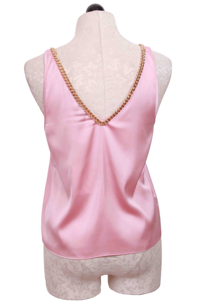 back view of Dallas Chain Tank in Pastel Pink by Generation Love