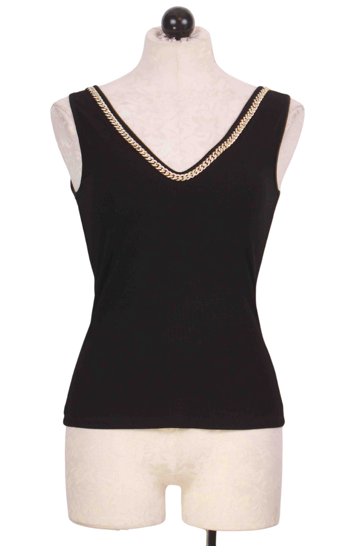 Black Alora Crystal Chain Tank by Generation Love