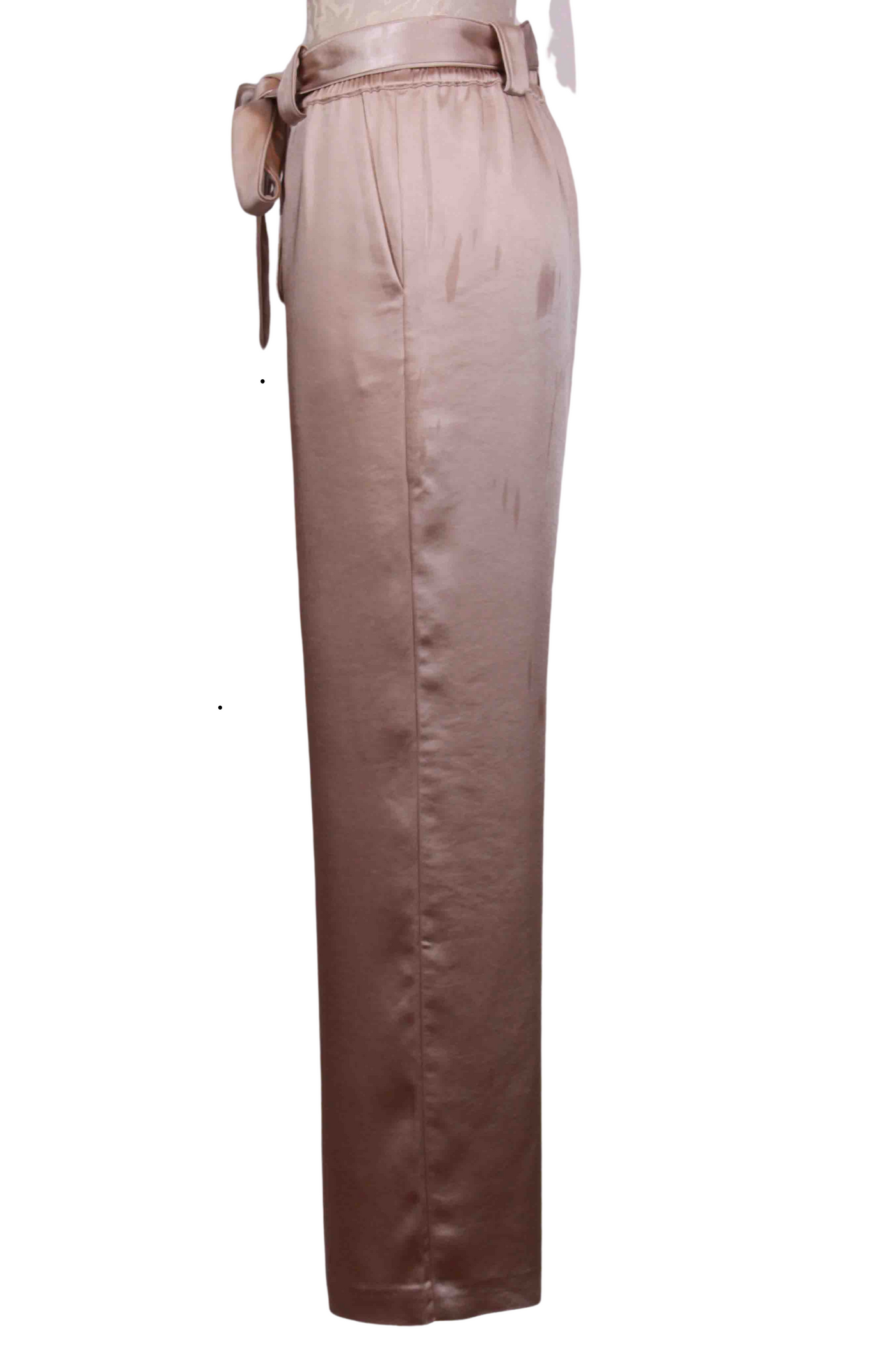 side view of Champagne Maria Satin Pant by Generation Love
