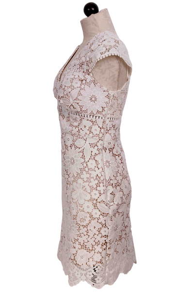 side view of White Julie Lace Dress by Generation Love