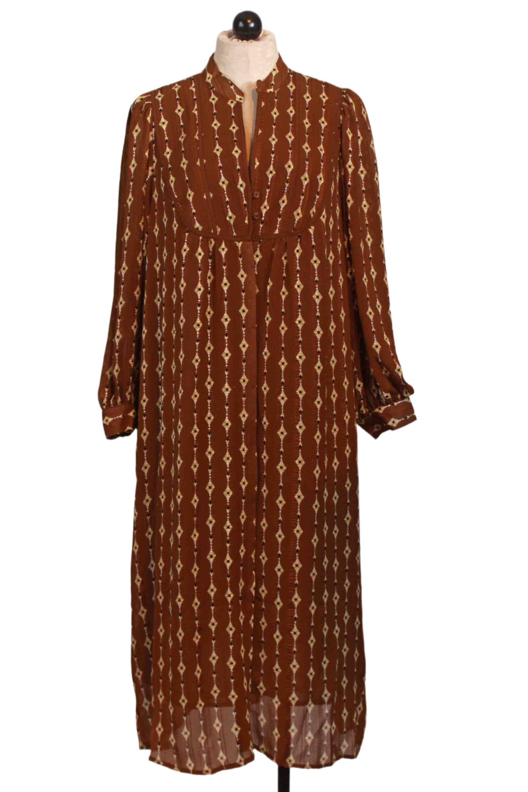 Brown Peasant Maxi Dress by See U Soon