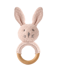 Blush Plush Knit Bunny Rattle by Elegant Baby 
