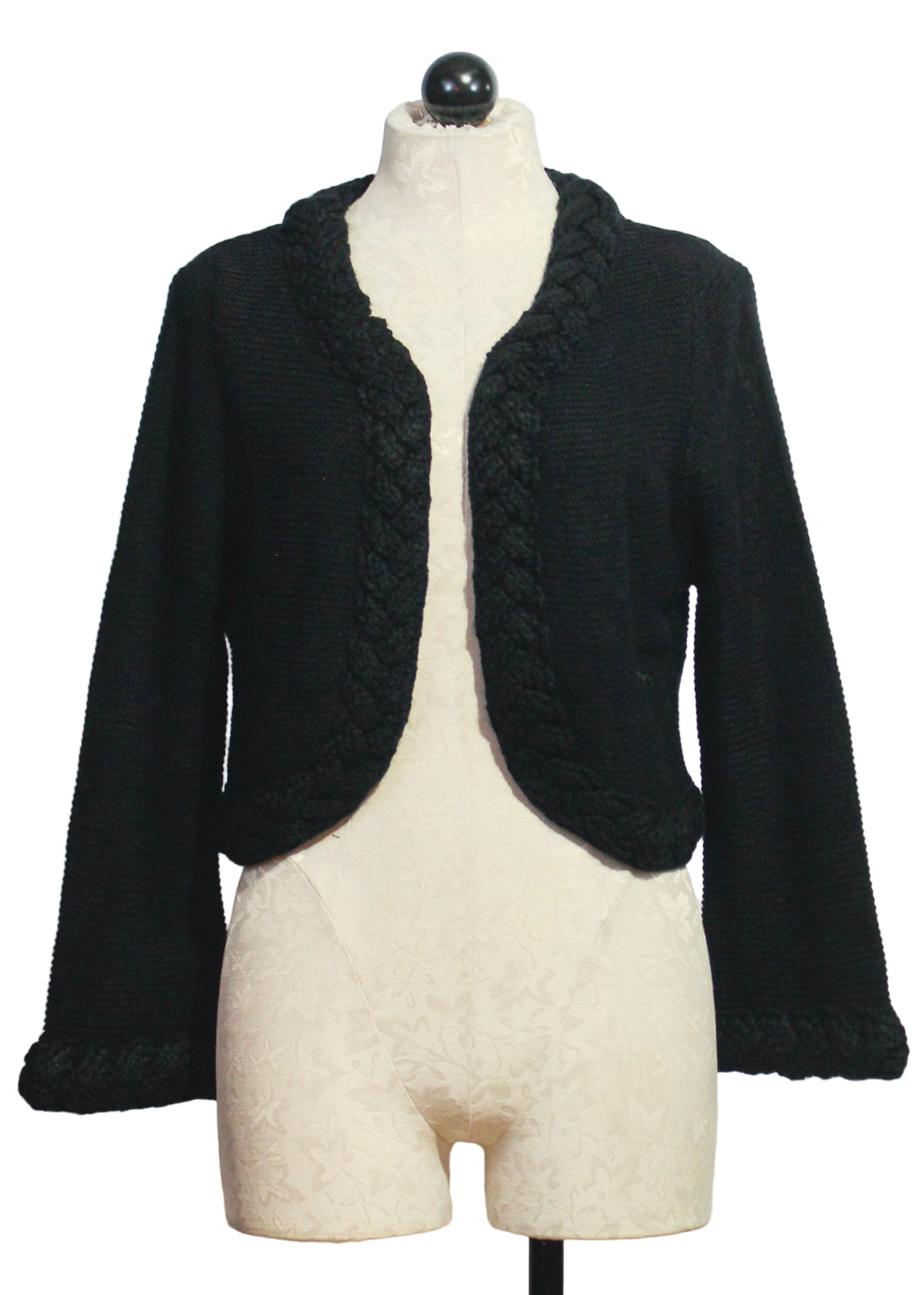 Black Cropped Honey Cardigan by Elizabeth James