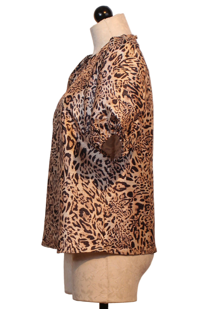 Side view of Natural Realistic Leopard Print Nadine Top by Hutch