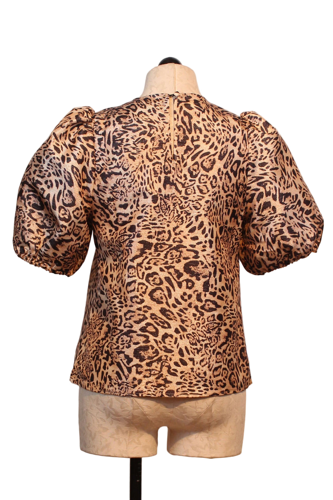 back view of Natural Realistic Leopard Print Nadine Top by Hutch
