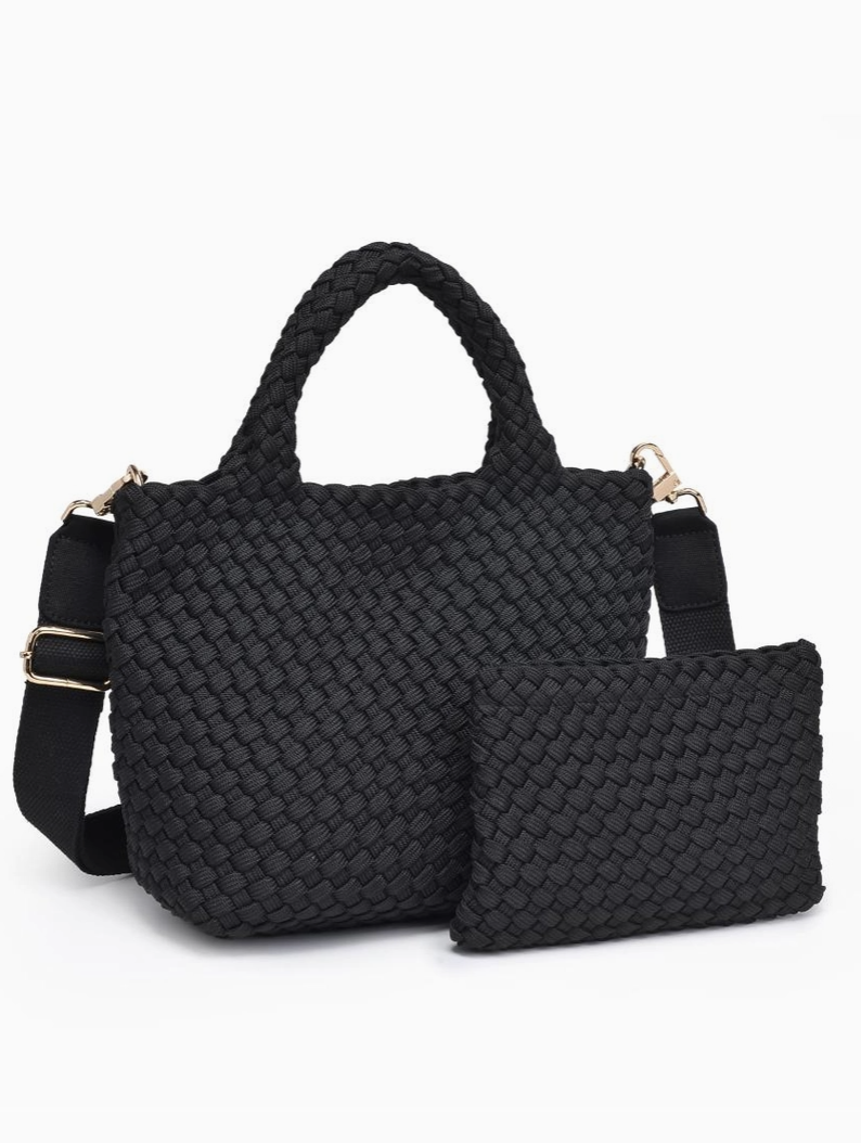 Black Sky's the Limit Small Laced Up Eco Edition Crossbody by Sol and Selene with inside pouch