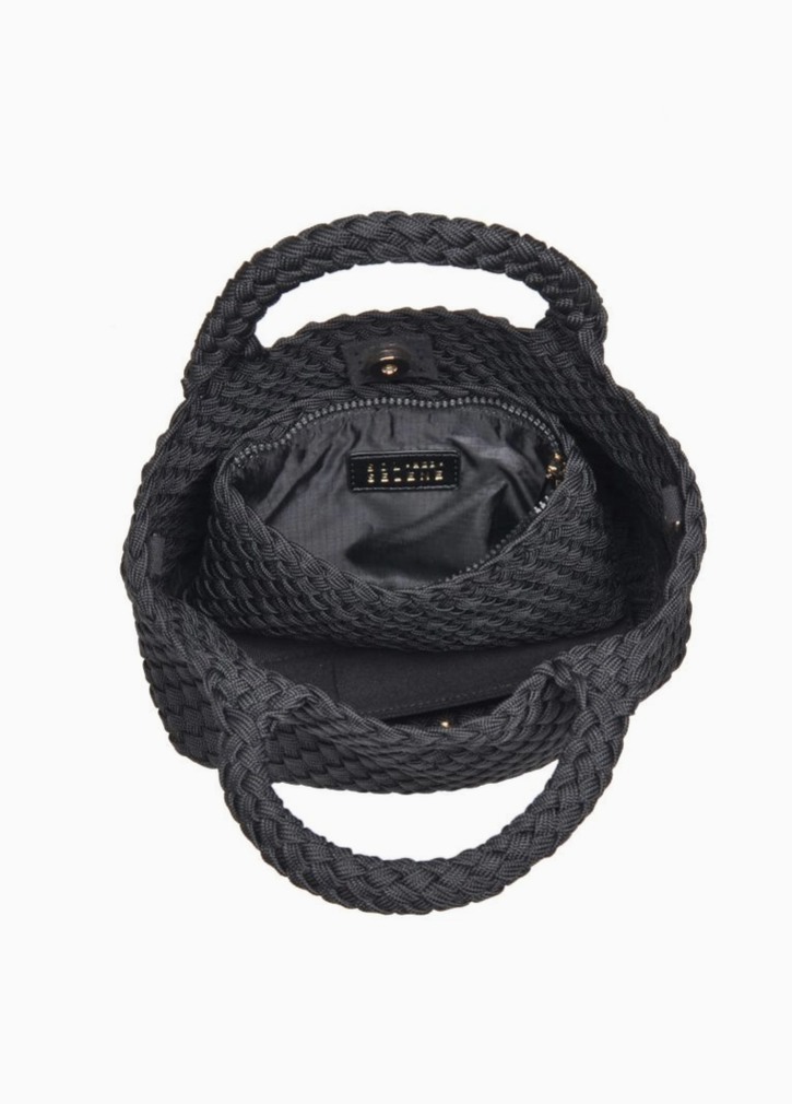 inside view of Black Sky's the Limit Small Laced Up Eco Edition Crossbody by Sol and Selene