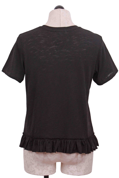 back view of Black Ruffle Bottom Boxy Tee by Goldie LeWinter