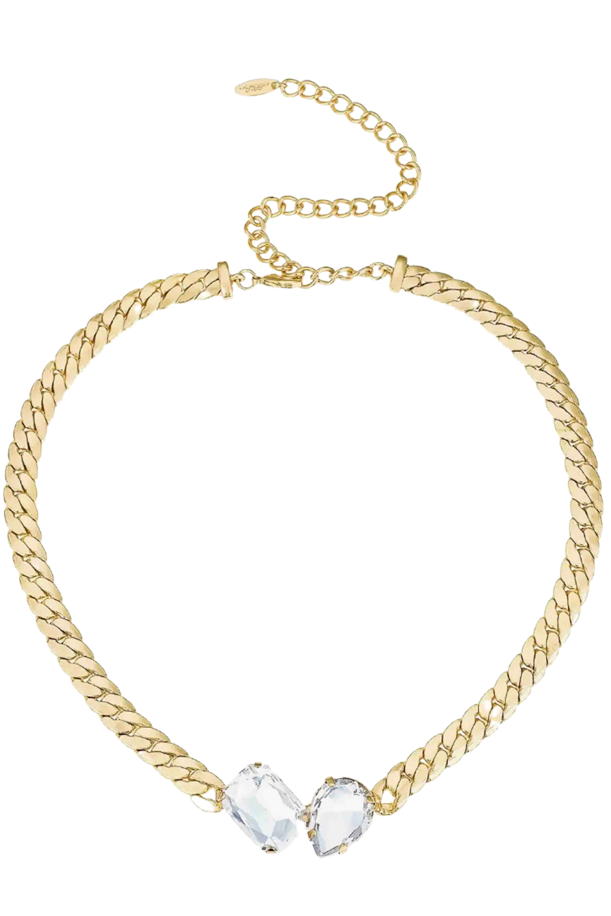 Gold Crystal Gem Necklace by Ettika