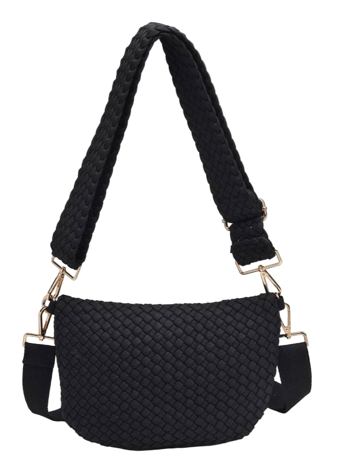 Black Ethereal Woven Sustainable Crossbody by Sol and Selene