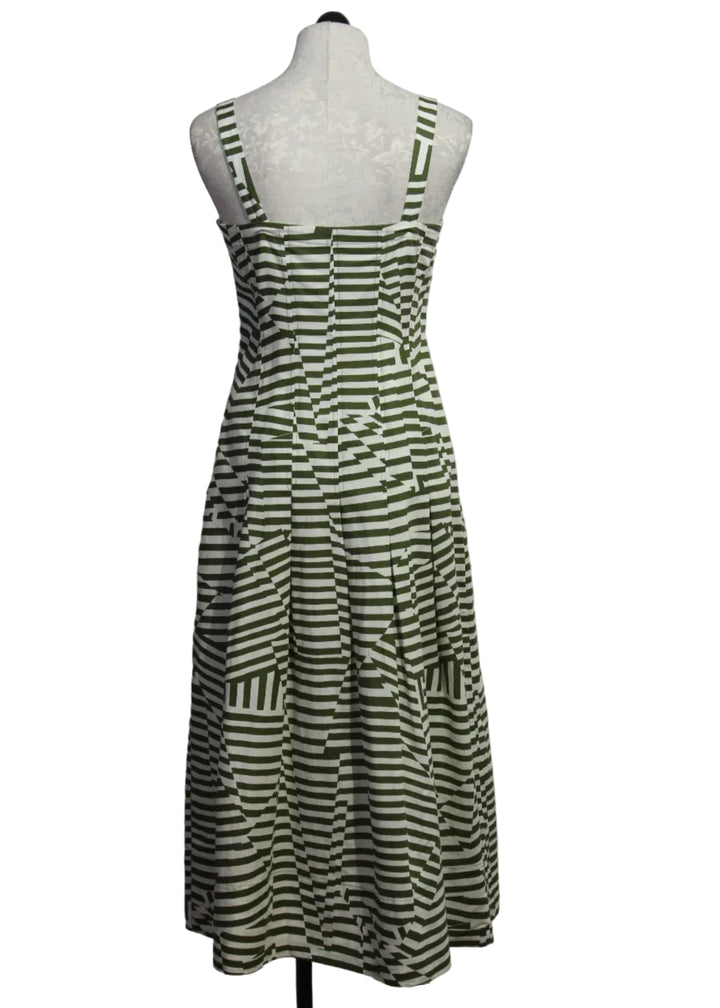 back view of the Dixon Dress by Marie Oliver in the Brolly Print