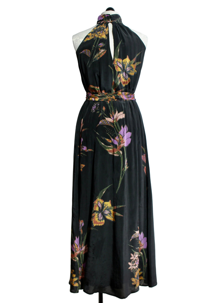 Back view of The Penelope Dress by Marie Oliver in the Nightshade print