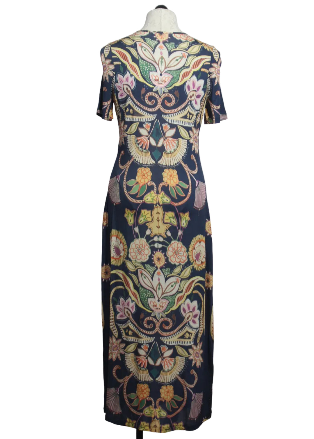 back view of Short Sleeve Sloan Dress by Marie Oliver in the Neptune Print