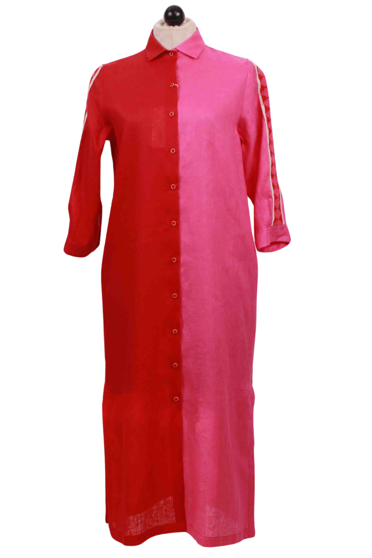 Antonella Red Linen Dress by Vilagallo unbelted
