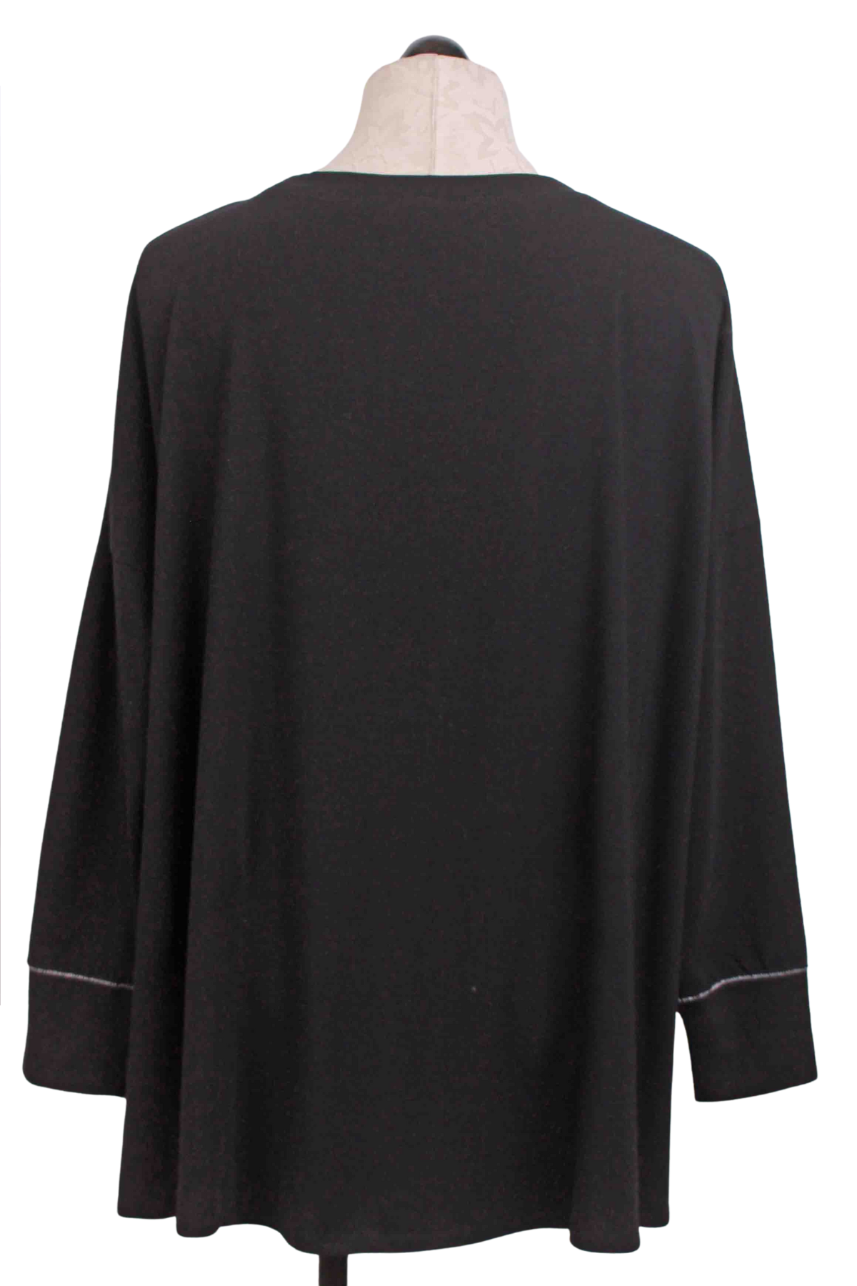 back view of black Front Pleat Swing Tee by Liv by Habitat