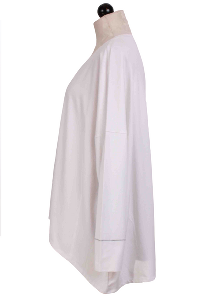 side view of white Front Pleat Swing Tee by Liv by Habitat