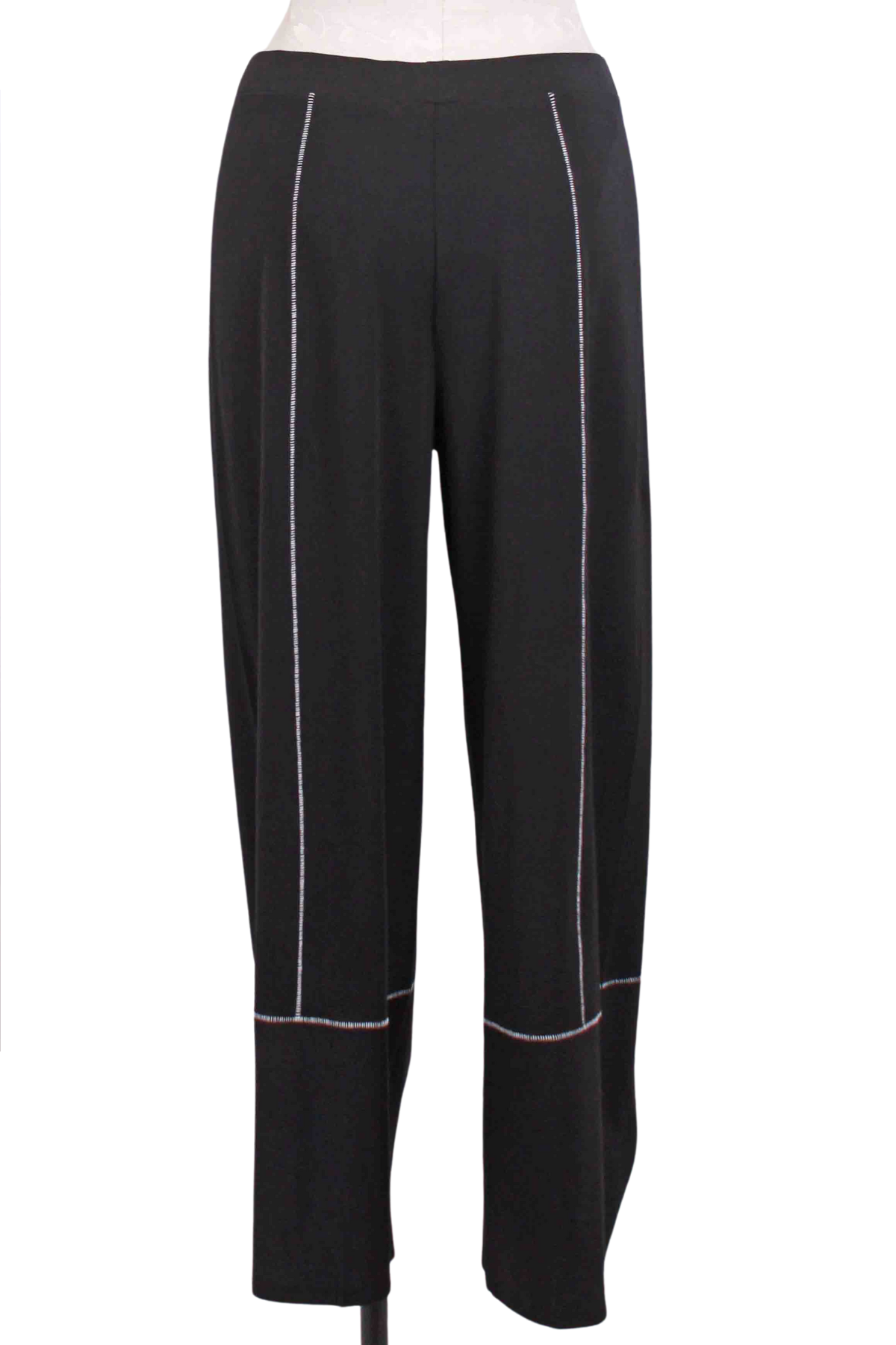 back view of Black Essential Layers Zanna Pant by Liv by Habitat with white seaming detail