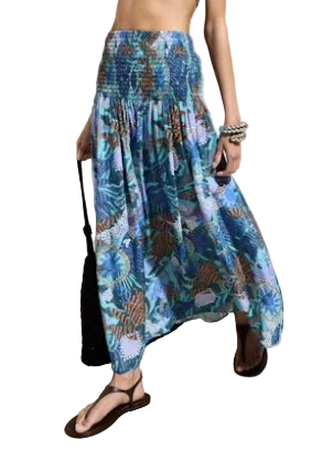Model wearing the Stacie Skirt by Marie Oliver in the Medusa Print