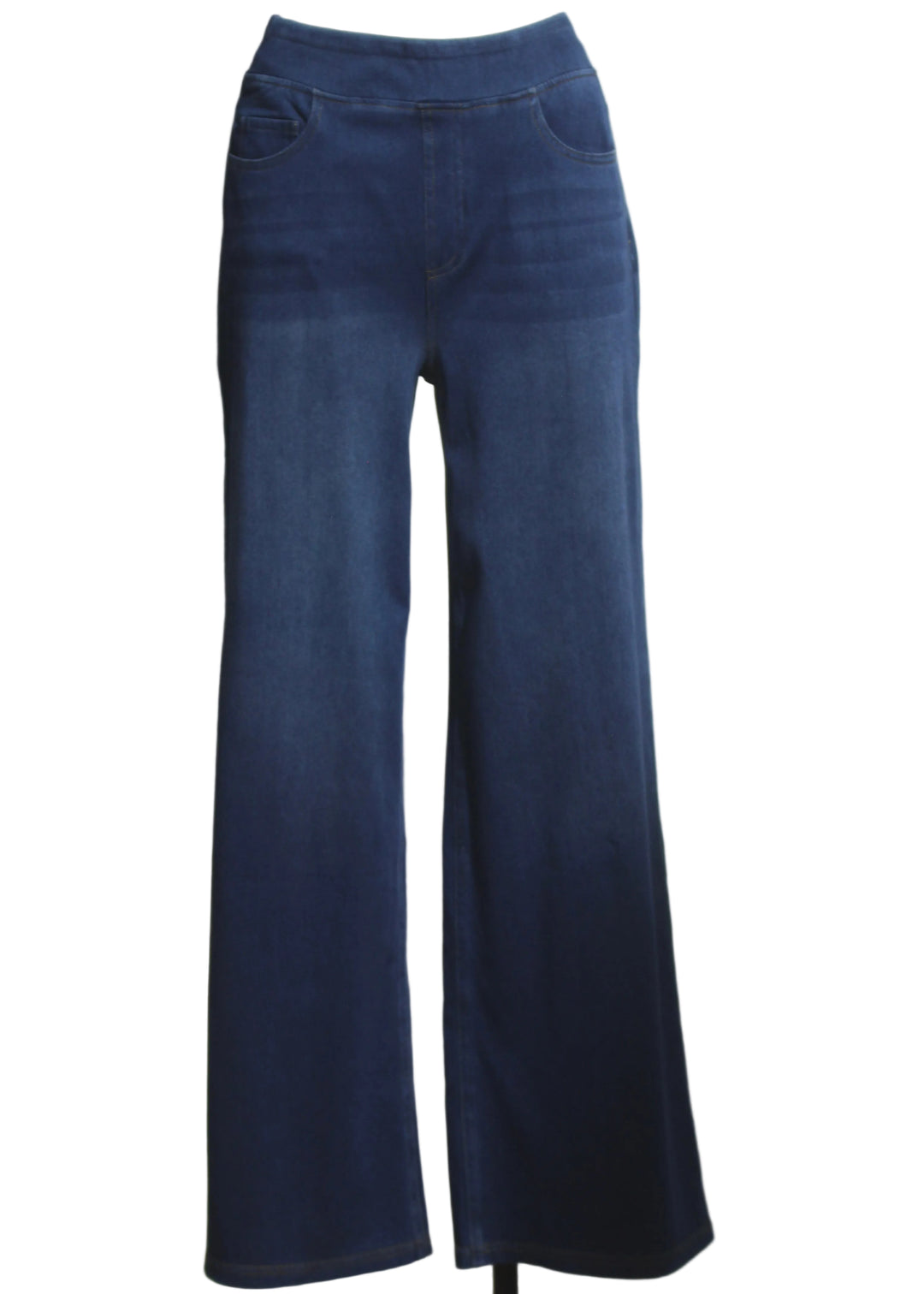 Blue Denim Wide-Leg Stretch Pull-On Jean by Compli K 