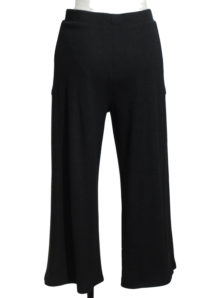 back view of black Cropped Knit Pull-On Pant by Compli K 