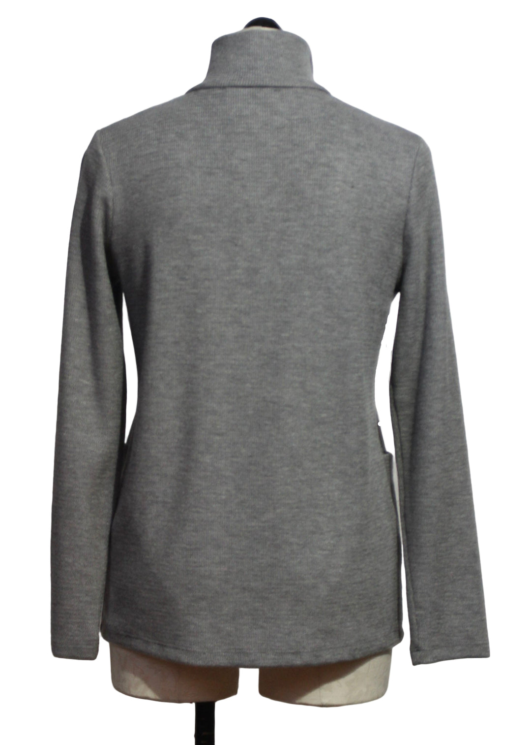 back view of Grey Knit Jacket with Black Zipper by Compli K