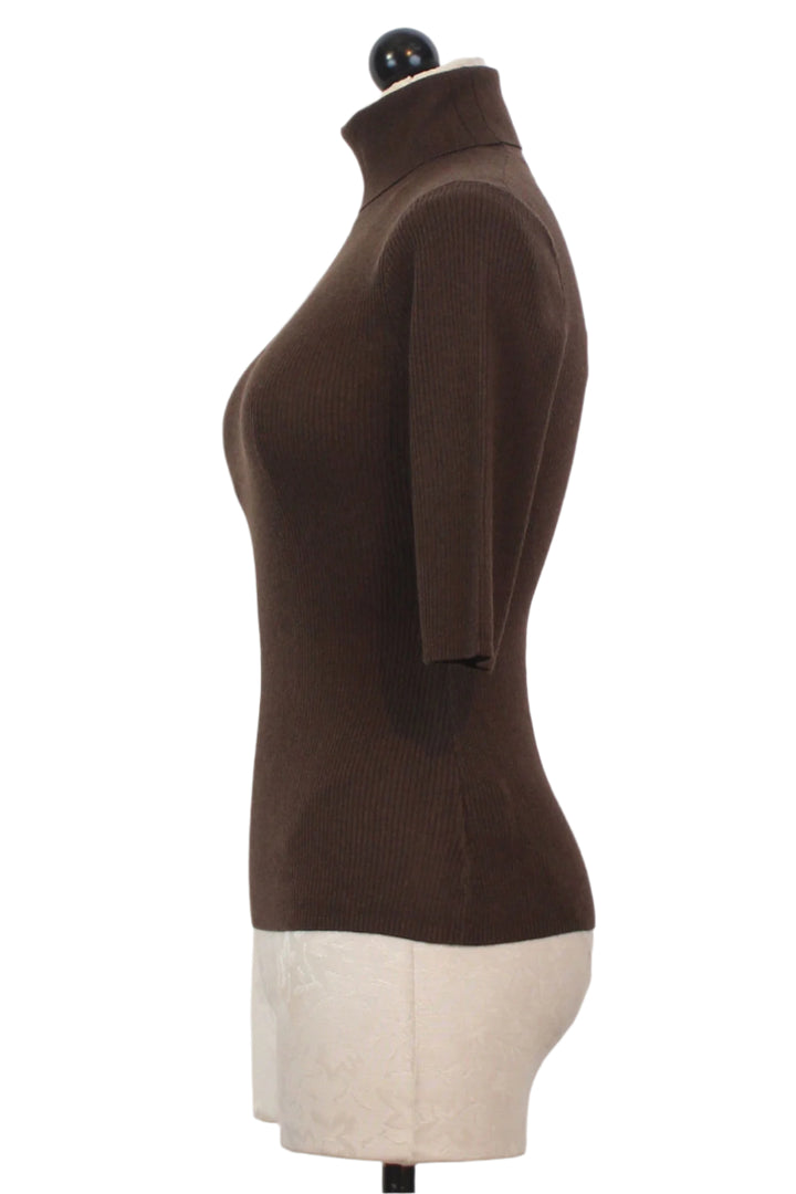 side view of The Amelia Top by Favorite Daughter in Coffee brown