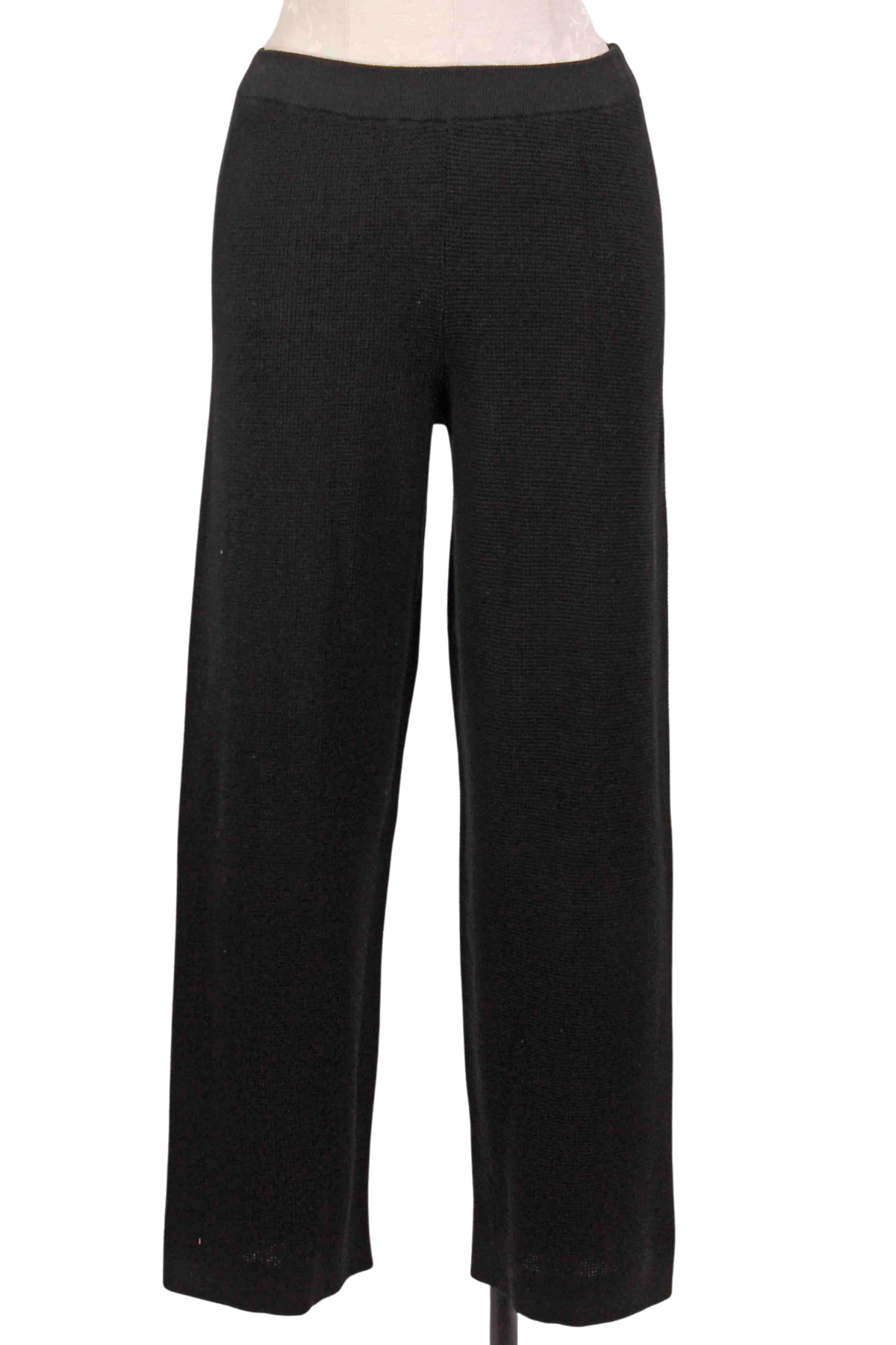 black Micro Thermal Knit Ankle Pant by Liv by Habitat