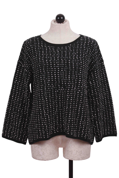 black Textured Dot Swing Pullover Top by Liv by Habitat