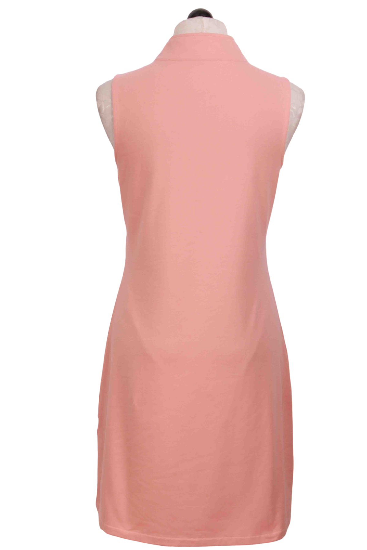 back view of Pink Sleeveless Serena Half-Zip Dress by Spartina