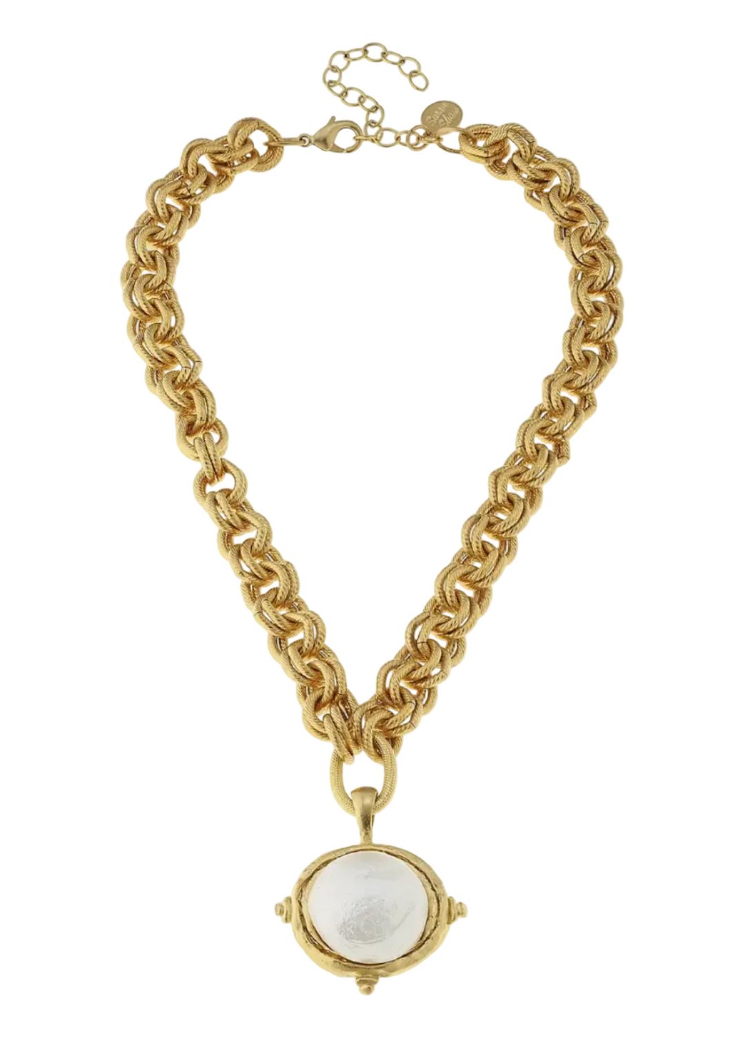 Gold Chain Necklace with Cotton Pearl-Susan Shaw