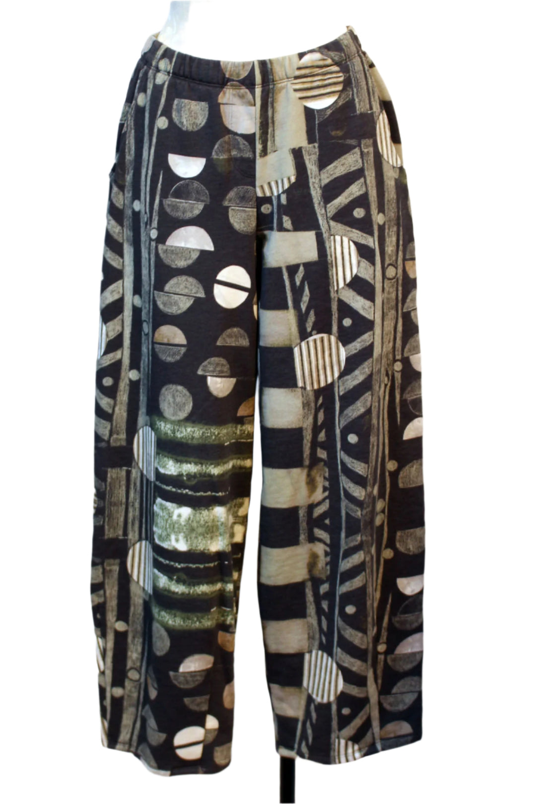 Geometric Print Cotton Wide Leg Trouser by Grizas