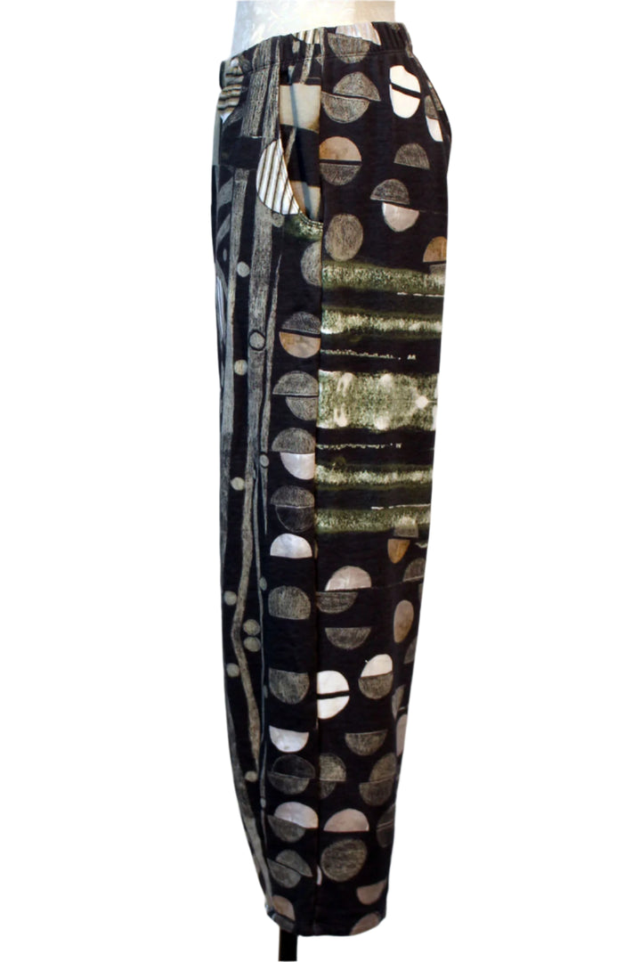 side view of Geometric Print Cotton Wide Leg Trouser by Grizas