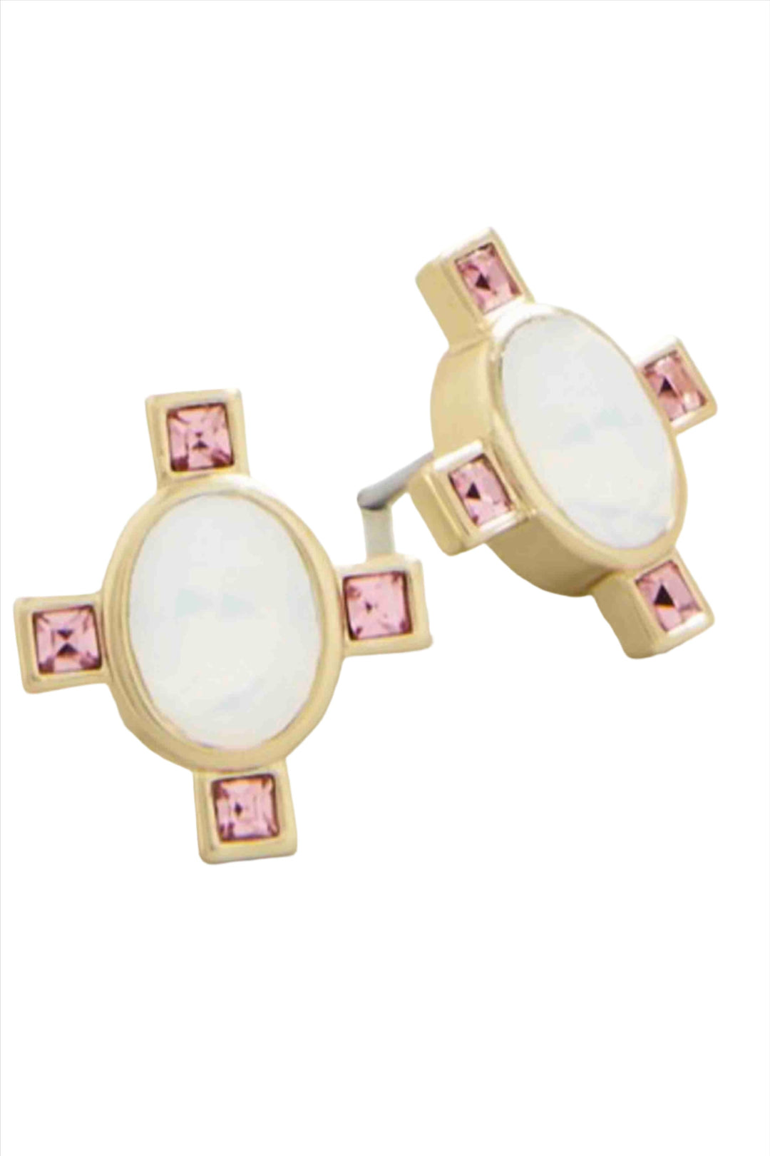 Duchess Stud Earrings with White Opal and Pink Glass Crystals by Spartina 449