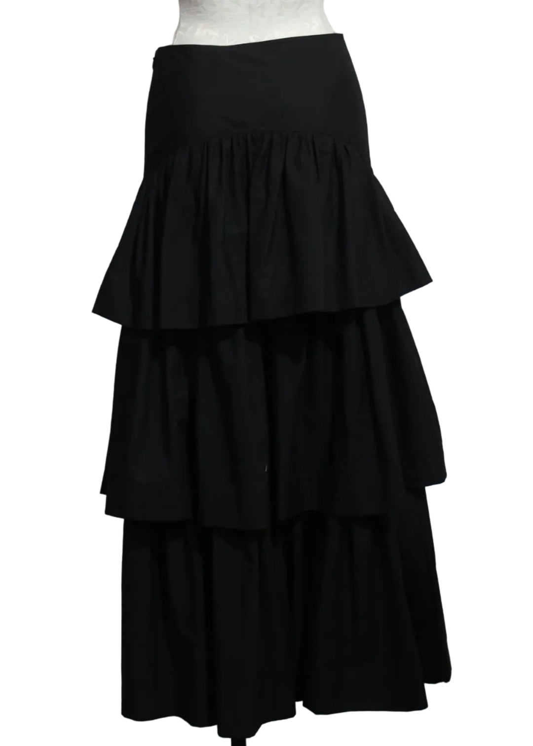 back view of Baylor Black Tiered Ruffle Skirt by Marie Oliver 