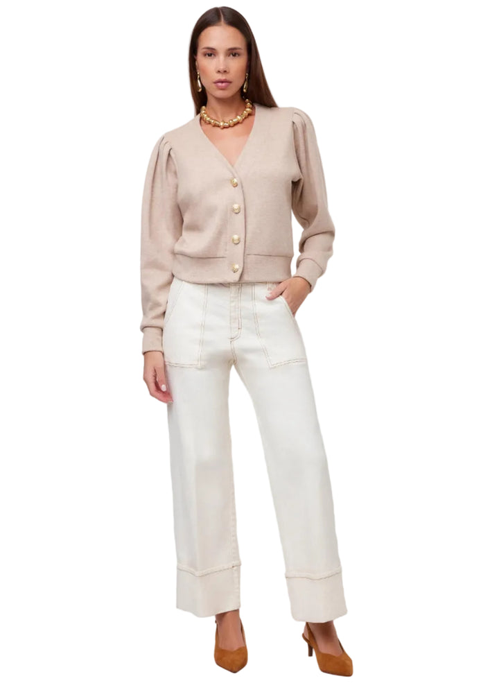 model wearing the Natural Patch Pocket Cuffed Jeans by Fifteen Twenty