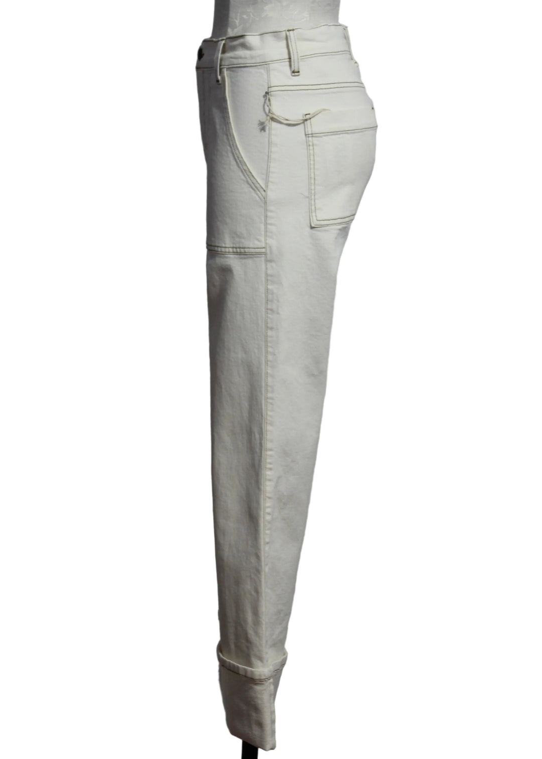 side view of Natural Patch Pocket Cuffed Jeans by Fifteen Twenty