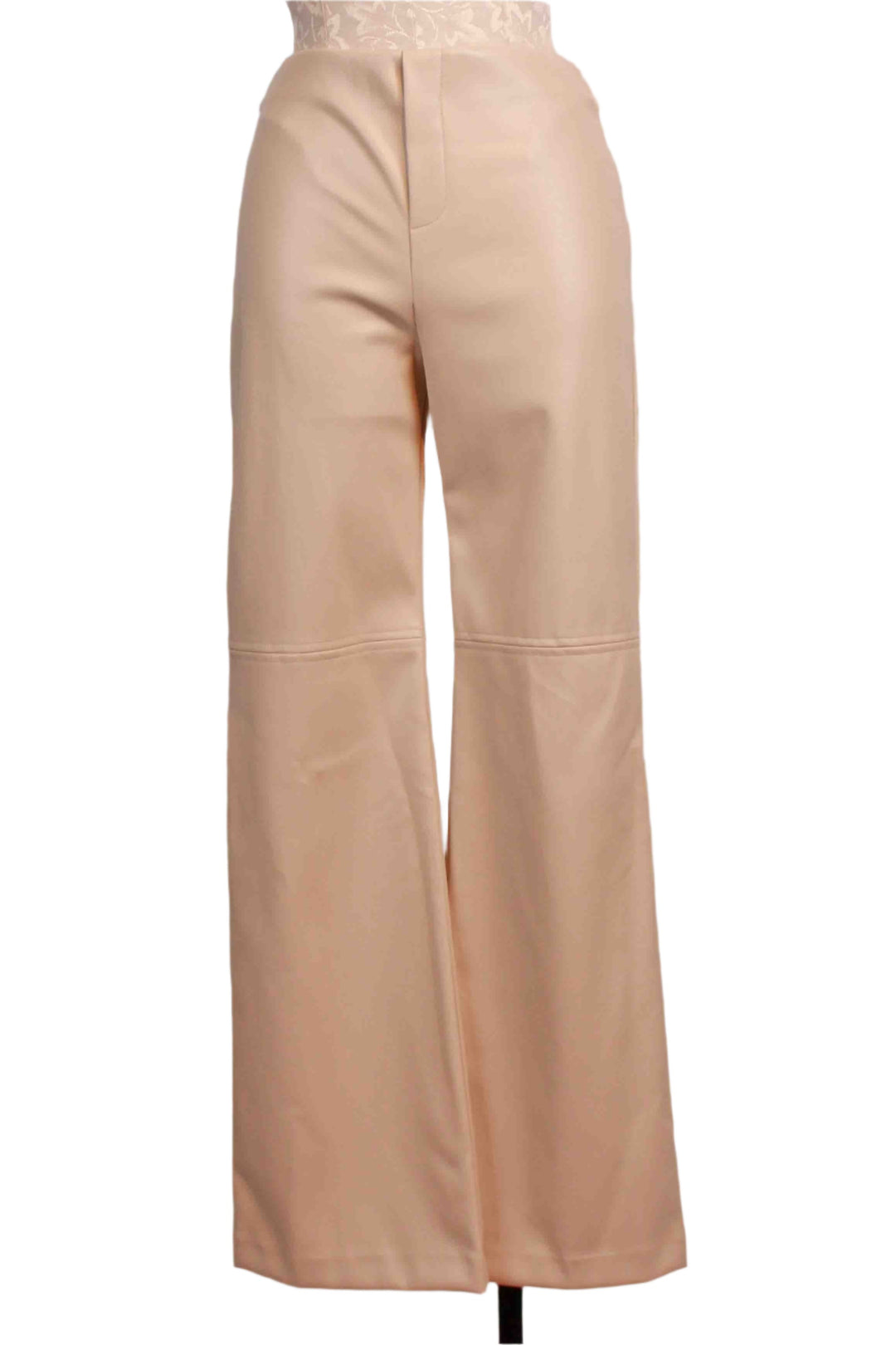 Ecru colored Finley Faux Leather Wide Leg Pull-On Pants by Fifteen Twenty