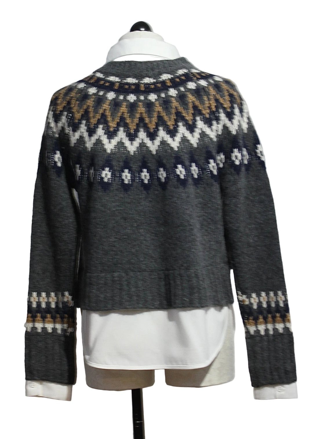 back view of Alina Mixed Media Cardigan by Fifteen Twenty