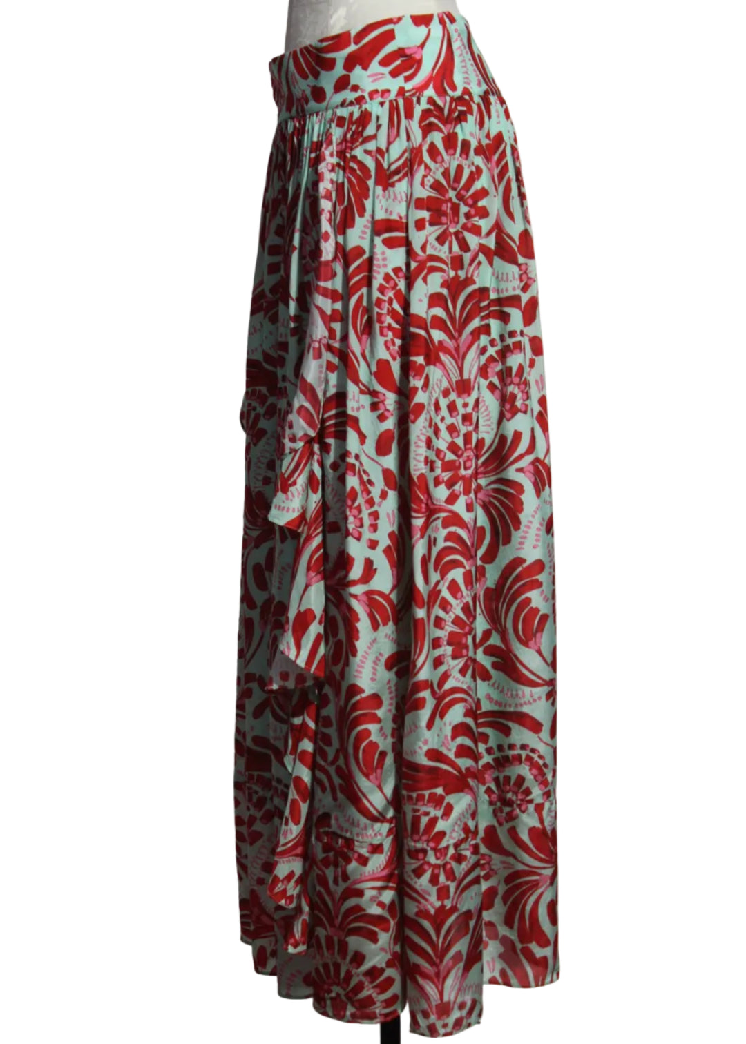 Side view of Bimini Blue and Red Oaklen Skirt by Marie Oliver