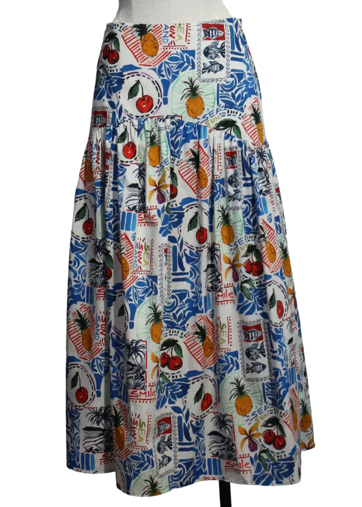Vicki Skirt by Marie Oliver in the Postcard Print